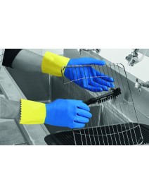 Duo Plus 60 Double Dipped Latex Gloves - Flock Lined, Case 48 pairs